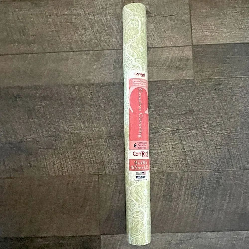 NWT! Creative Covering Sage and White Contact Paper. 18x24ft.